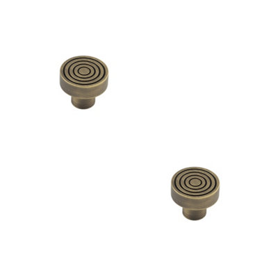 2 PACK Elegant 30mm Antique Brass Cupboard Knob for Stylish Interiors Kitchen Cabinet Knob