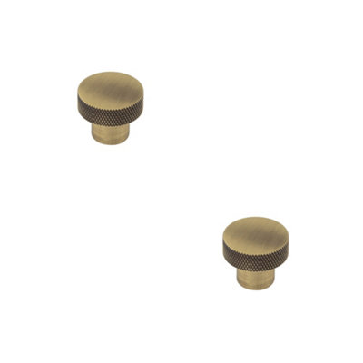 2 PACK Elegant 30mm Antique Brass Cupboard Knob for Stylish Interiors - Kitchen Cabinet Knob