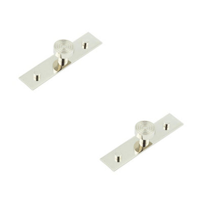 2 PACK Elegant 30mm Polished Nickel Cupboard Knob with Backplate - Kitchen Cabinet Knob