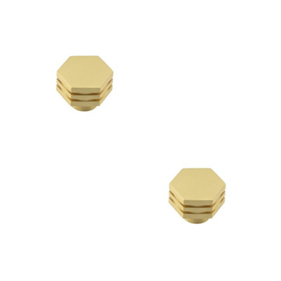 2 PACK Elegant 30mm Satin Brass Cupboard Knob for Modern Interiors - Kitchen Cabinet Knob