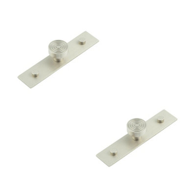 2 PACK Elegant 30mm Satin Nickel Cupboard Knob with Backplate - Kitchen Cabinet Knob