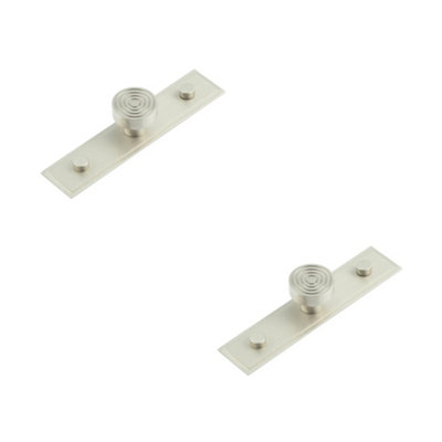 2 PACK Elegant 30mm Satin Nickel Cupboard Knob with Stepped Backplate - Kitchen Cabinet Knob