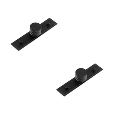 2 PACK Elegant 30mm Stepped Matt Black Cupboard Knob for Stylish Interiors - Kitchen Cabinet Knob