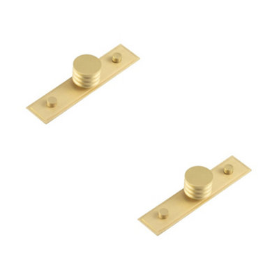2 PACK Elegant 30mm Stepped Satin Brass Cupboard Knob for Home Decor - Kitchen Cabinet Knob