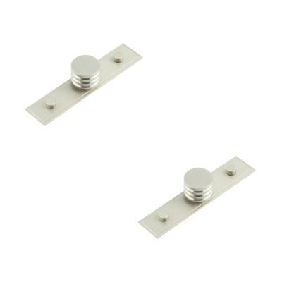 2 PACK Elegant 30mm Stepped Satin Nickel Cupboard Knob - Versatile Solid Brass Hardware - Kitchen Cabinet Knob