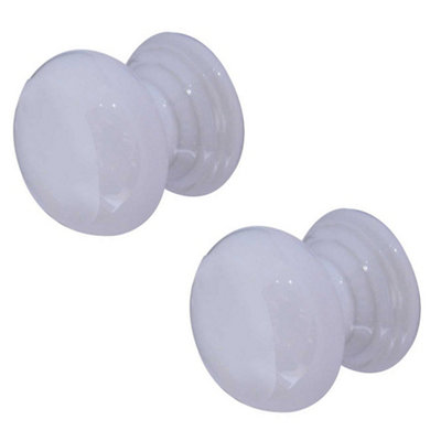 2 PACK Elegant 33mm White Porcelain Cupboard Knob for Timeless Kitchen Design - Kitchen Cabinet Knob