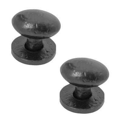 2 PACK Elegant 38mm Black Oval Cupboard Knob for Stylish Interiors - Kitchen Cabinet Knob
