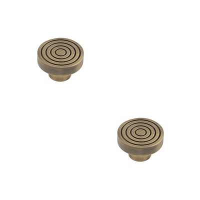 2 PACK Elegant 40mm Antique Brass Cupboard Knob for Stylish Interiors Kitchen Cabinet Knob