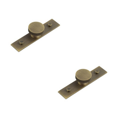 2 PACK Elegant 40mm Antique Brass Cupboard Knob with Backplate Options - Kitchen Cabinet Knob