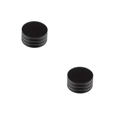 2 PACK Elegant 40mm Black Grooved Cupboard Knob for Any Room - Kitchen Cabinet Knob