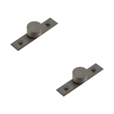 2 PACK Elegant 40mm Dark Bronze Cupboard Knob with Grooved Detailing - Kitchen Cabinet Knob