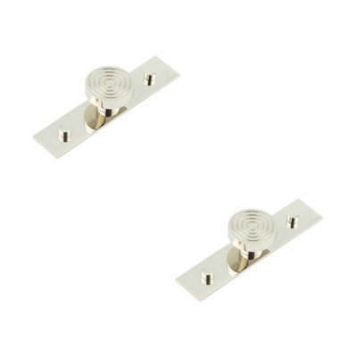 2 PACK Elegant 40mm Polished Nickel Cupboard Knob with Backplate - Kitchen Cabinet Knob