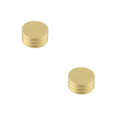 2 PACK Elegant 40mm Satin Brass Cupboard Knob for Stylish Interiors - Kitchen Cabinet Knob