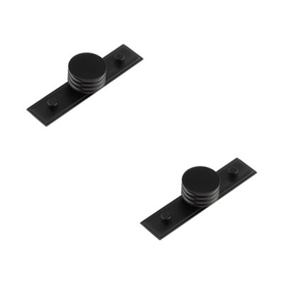 2 PACK Elegant 40mm Stepped Matt Black Cupboard Knob for Stylish Interiors - Kitchen Cabinet Knob