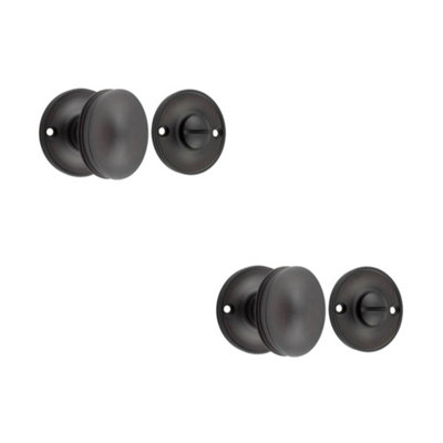 2 PACK Elegant 40mm Turn & Release in Dark Bronze for Luxury Doors - Door Handle
