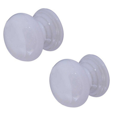 2 PACK Elegant 50mm White Porcelain Cupboard Knob for Classic Style - Kitchen Cabinet Knob