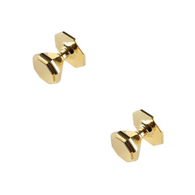 2 PACK Elegant 70mm Polished Brass Centre Door Knob for Stylish Interiors - External Front Door Knob