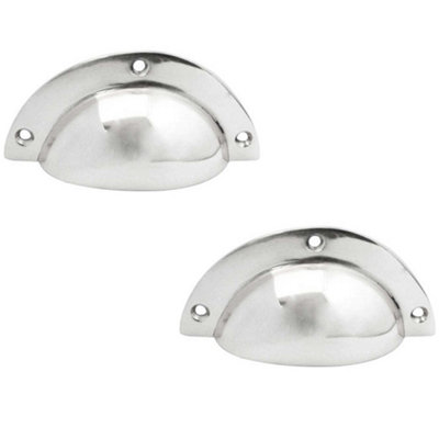 2 PACK Elegant 85mm Polished Chrome Drawer Pulls for Modern Interiors - Kitchen Drawer Pull Handle