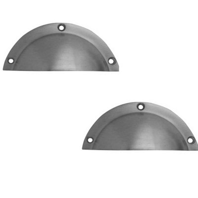 2 PACK Elegant 85mm Satin Chrome Drawer Pulls for Modern Interiors - Kitchen Drawer Pull Handle