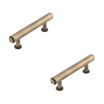 2 PACK Elegant 96mm Antique Brass Cabinet Handle for Stylish Interiors - Kitchen Drawer Pull Handle