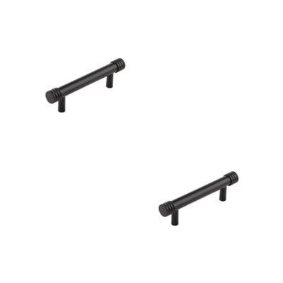 2 PACK Elegant 96mm Black Cabinet Handle for Stylish Interiors - Kitchen Drawer Pull Handle