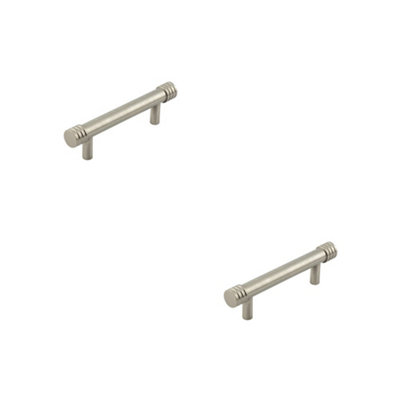 2 PACK Elegant 96mm Satin Nickel Cabinet Handle for Stylish Interiors - Kitchen Drawer Pull Handle