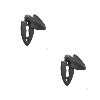 2 PACK Elegant Antique Black Covered Escutcheon - 50mm Decorative Hardware - Key Hole Cover