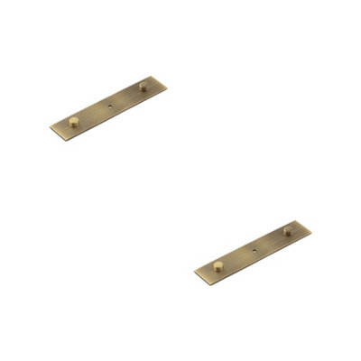 2 PACK Elegant Antique Brass Backplate for Cupboard Knob 140x30mm - Kitchen Cabinet Knob