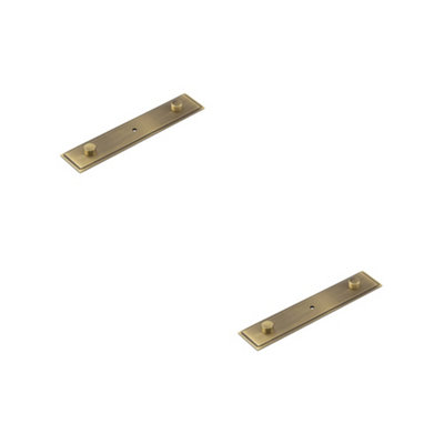 2 PACK Elegant Antique Brass Backplate for Cupboard Knob 140x30mm Kitchen Cabinet Knob