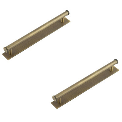 2 PACK Elegant Antique Brass Cabinet Handle with 224mm Centers - Kitchen Drawer Pull Handle
