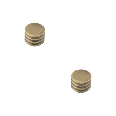 2 PACK Elegant Antique Brass Cupboard Knob - 30mm Size - Kitchen Cabinet Knob