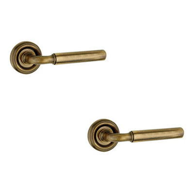 2 PACK Elegant Antique Brass Door Handle for Modern Homes - Interior Handle