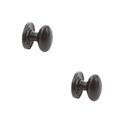 2 PACK Elegant Black Oval Cupboard Knob 27x36mm for Timeless Interiors - Kitchen Cabinet Knob