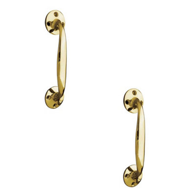 2 PACK Elegant Bow Shape Pull Handle in Polished Brass - 152mm - Door Handle