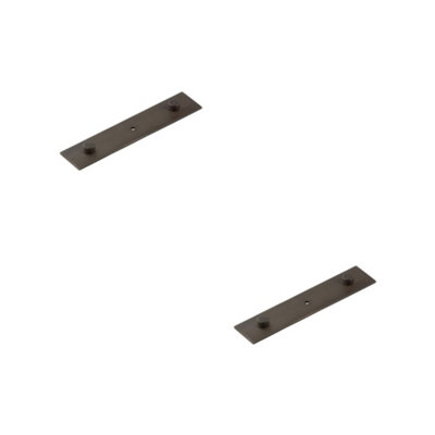 2 PACK Elegant Dark Bronze Backplate for Cupboard Knob - 140x30mm - Kitchen Cabinet Knob