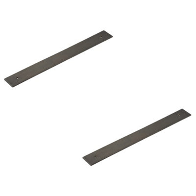 2 PACK Elegant Dark Bronze Backplates for Cabinet Handle - 268x30mm - Kitchen Drawer Pull Handle