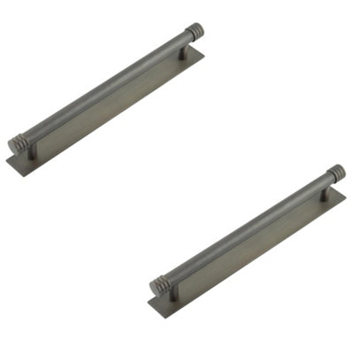 2 PACK Elegant Dark Bronze Cabinet Handle with 224mm Centers - Kitchen Drawer Pull Handle