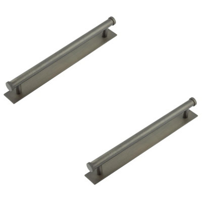 2 PACK Elegant Dark Bronze Cabinet Handle with Knurled Design - 224mm Ctrs - Kitchen Drawer Pull Handle