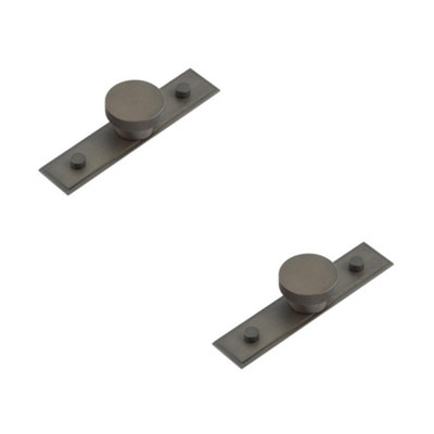 2 PACK Elegant Dark Bronze Cupboard Knob with Stepped Backplate - Kitchen Cabinet Knob