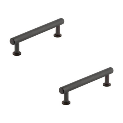 2 PACK Elegant Knurled Cabinet Handle 128mm in Dark Bronze Finish - Kitchen Drawer Pull Handle
