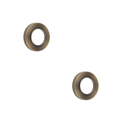 2 PACK Elegant Knurled Outer Rose in Antique Brass for Doors - Door Handle