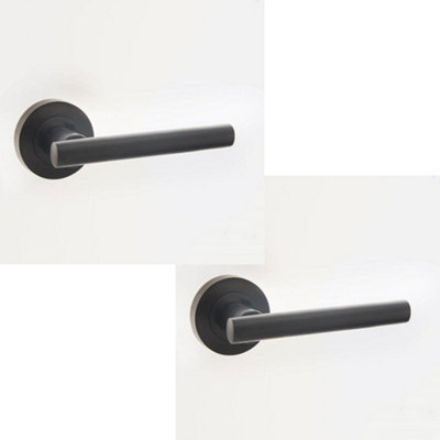 2 PACK Elegant Matt Black Door Handle for Modern Interiors - Interior Handle