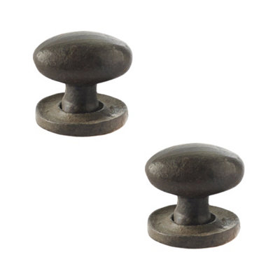 2 PACK Elegant Oval Cupboard Knob in Beeswax Finish - 27x36mm - Kitchen Cabinet Knob