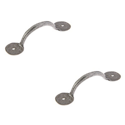 2 PACK Elegant Pewter Bow Cabinet Handle 138x38mm for Stylish Interiors - Kitchen Drawer Pull Handle