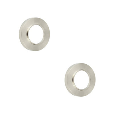 2 PACK Elegant Plain Outer Roses in Satin Nickel Finish - Door Handle