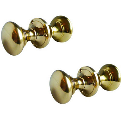 2 PACK Elegant Polished Brass Oval Rim Door Knob for Sophisticated Interiors