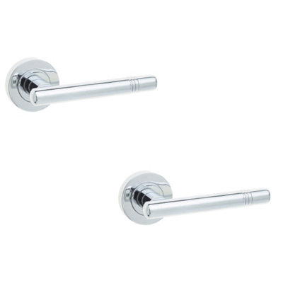 2 PACK Elegant Polished Chrome Door Handle for Modern Homes - Interior Handle