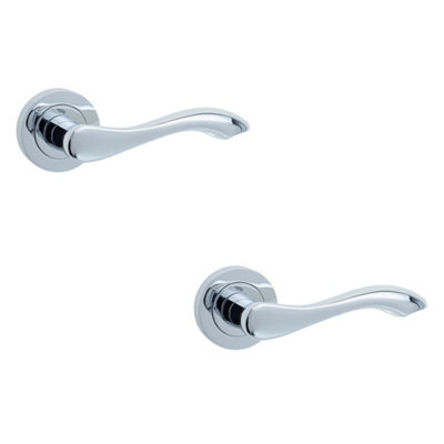 2 PACK Elegant Polished Chrome Door Handle for Traditional Interiors - Interior Handle