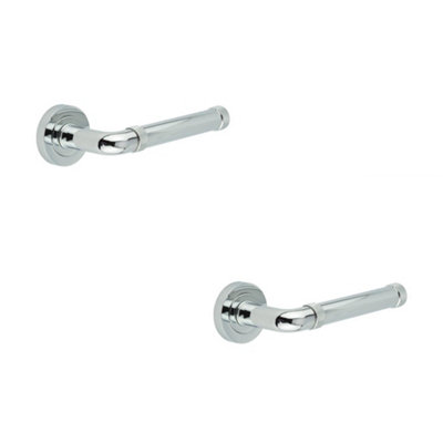 2 PACK Elegant Polished Chrome Lever on Rose Door Handle for Modern Interiors - Interior Handle