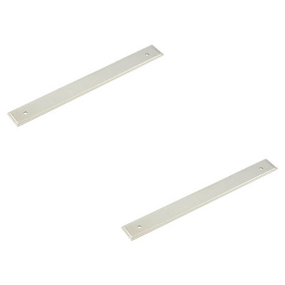 2 PACK Elegant Polished Nickel Backplate for Cabinet Handle 268x30mm - Kitchen Drawer Pull Handle